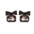 AA00785 Fashion Black Bowknot Earrings Crystal Earring Temperament Unique Wild Ear Studs