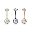 Wholesale G23 Titanium Piercing Internally Thread Clear CZ  Belly Button Ring Belly Piercing Titanium Jewelry