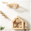 YSCat Sustainable Eco-Friendly Wooden Floating Cat Wall Shelves & Cat Tree Hammock Perches Mounted Furniture Scratcher