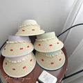 Landfond Summer Outdoor Adjustable Breathable Sun Visor Hat Summer Vacation Custom Wide Brim Straw Visor Cap
