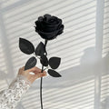 SZ04-29 High Quality Real Looking Roses Artificial Black Flowers Home Decor Rose Flower Silk Single Black Rose for Whole Sale