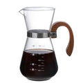 Modern Hot Selling 600ml Large Capacity Glass Coffee Pot with Wooden Handle Can Be Used with Filters