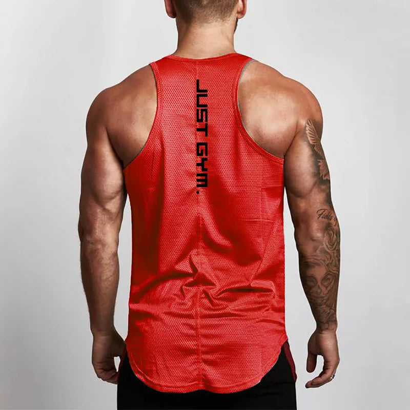 Custom logo Quick Drying Fitness Gym Tank Top Mens Sports Fitness Bodybuilding Singlet Customize Sports Running Vest Men
