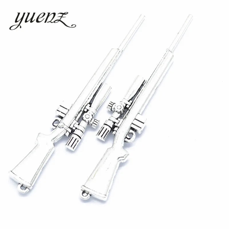 YuenZ Antique Silver Color Sniper Rifle Charms Pendants for Jewelry Making Necklace Accessories Findings 116*23mm M40