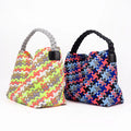 Hand Make Neoprene Woven Bag Customized Good Quality Designer Luxury Waterproof Handbag Beach Plaited Handmade Tote Weave Bag