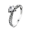 Yaeno Antique Silver Rings in Religious Style Jewelry for Women Real Silver 925 Hollow Band Rings