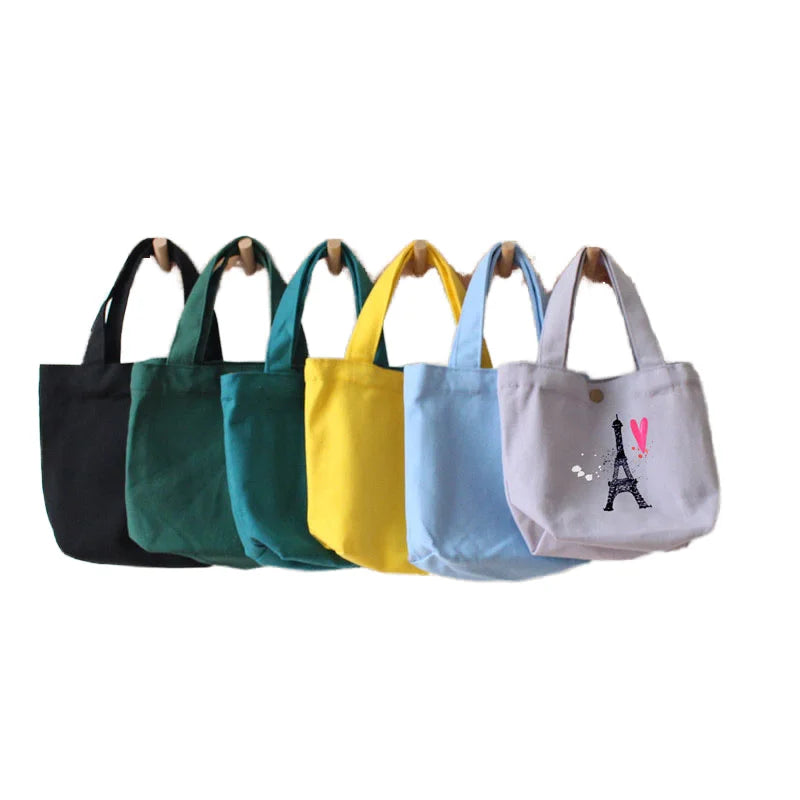 Custom Colorful Super Strong 12 oz Cotton Canvas Beach Tote Cloth Reusable Bags Shopping with Custom Printed logo