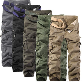 Cargo Pant Men Outwear Multi Pocket Straight Slacks Trousers Zipper Pocket Men Cargo Pants Casual Street Joggers