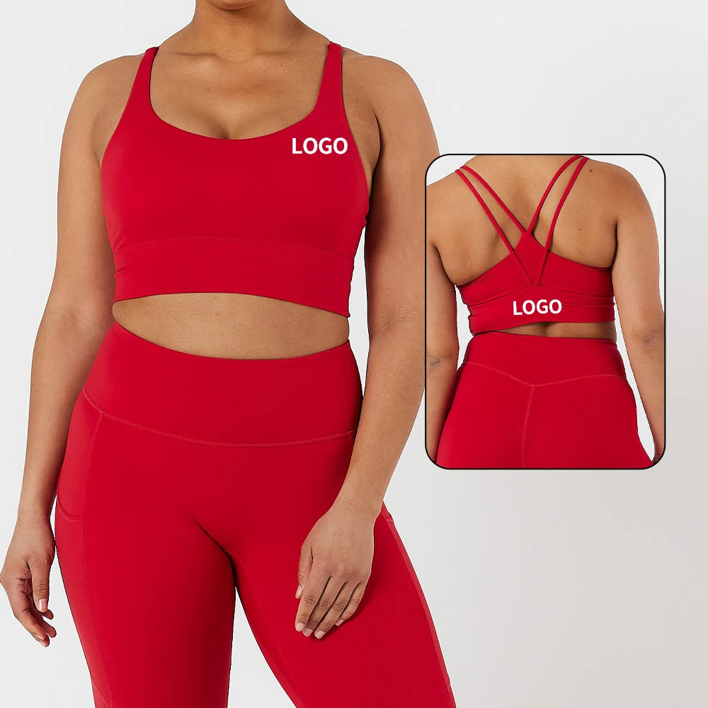 MIQI Factory Custom Active Wear Plus Size Yoga Wear Fitness Workout Sets Red Butt Women Yoga Legging Sets With Pocket