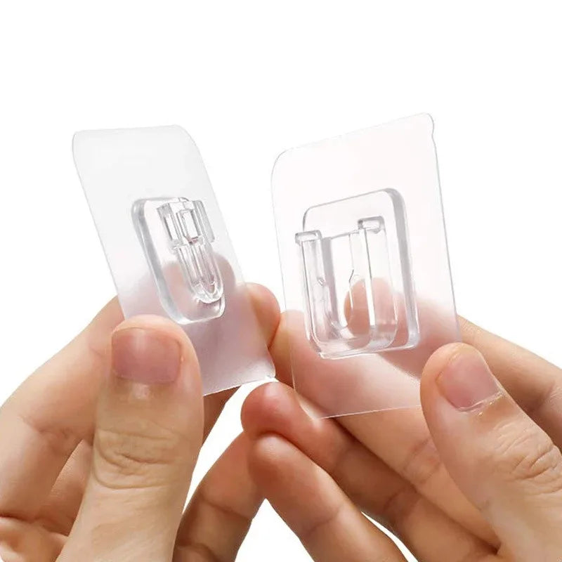 Double-Sided Self-Adhesive PVC Wall Hanger Trackless Sticker Hook System Hooks Rails Multifunctional