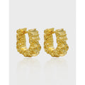 Dropshipping Fashion 925 Silver Irregular Chic Hoop Earrings Jewelry 18K Gold Plated Sterling Silver  Hoop Earrings for Women