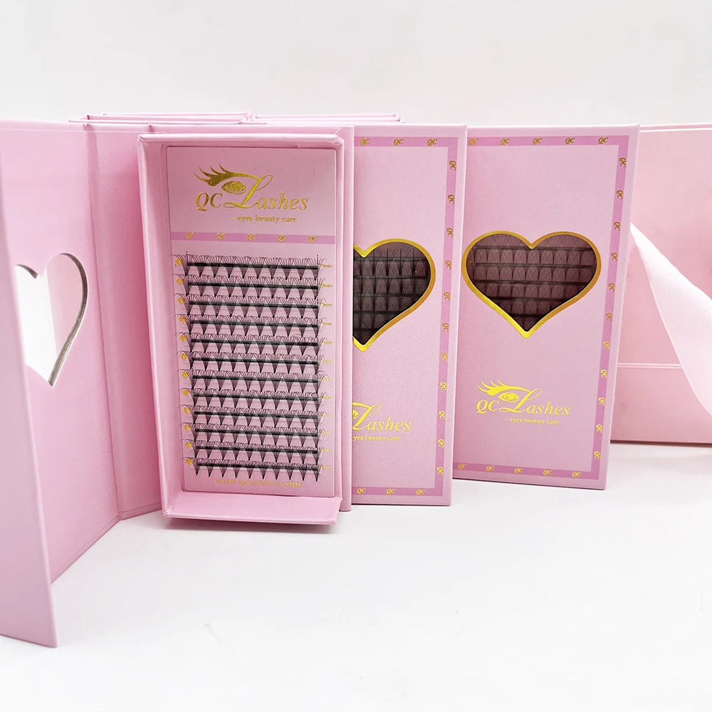 Handmade Mega Wispy Lash Trays in 3D 4D 5D 6D 7D 8D 9D 10D 20D CC Curl Eyelash Extensions with Pointy Base Promade Volume Fans