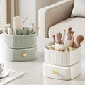 Large Capacity Luxury Rotating Makeup Storage Box Light Luxury Desktop Household Organizer with Brush Storage Bucket