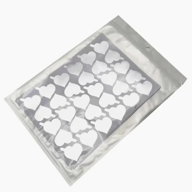 Heart Shape Eyelash Glue Adhesive Foil Sticker Jade Stone Cover Sticker for Lash Extension Glue