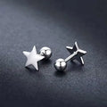 Trendy Jewelry 925 Sterling Silver Rhodium Plated Tiny Star Stud Earrings for Women