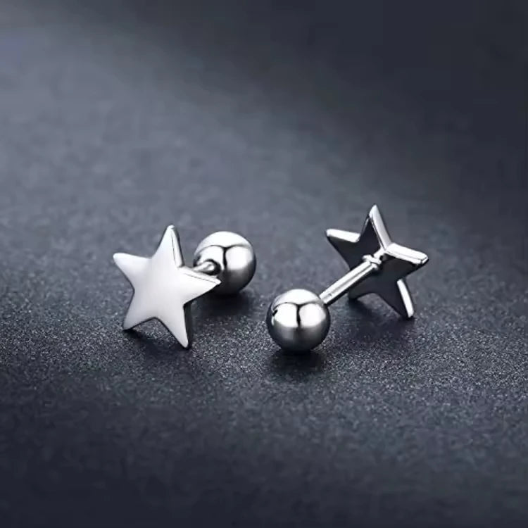 Trendy Jewelry 925 Sterling Silver Rhodium Plated Tiny Star Stud Earrings for Women