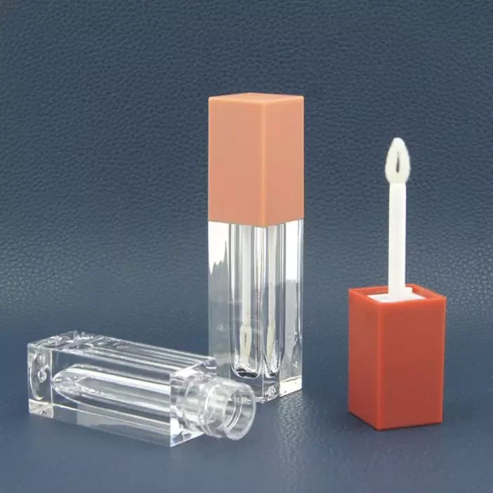Wholesale Custom Empty clear 3ml Lip Gloss Packaging Luxury Liquid Lipstick Squared Lipgloss Tubes clear