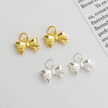 Delicate S925 Bow Charm for Sterling Silver DIY Jewelry Necklace Making