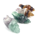 Hand Carved Shell Carving Natural Fluorite Crystal Sea Conch Shells Sculpture Figurine