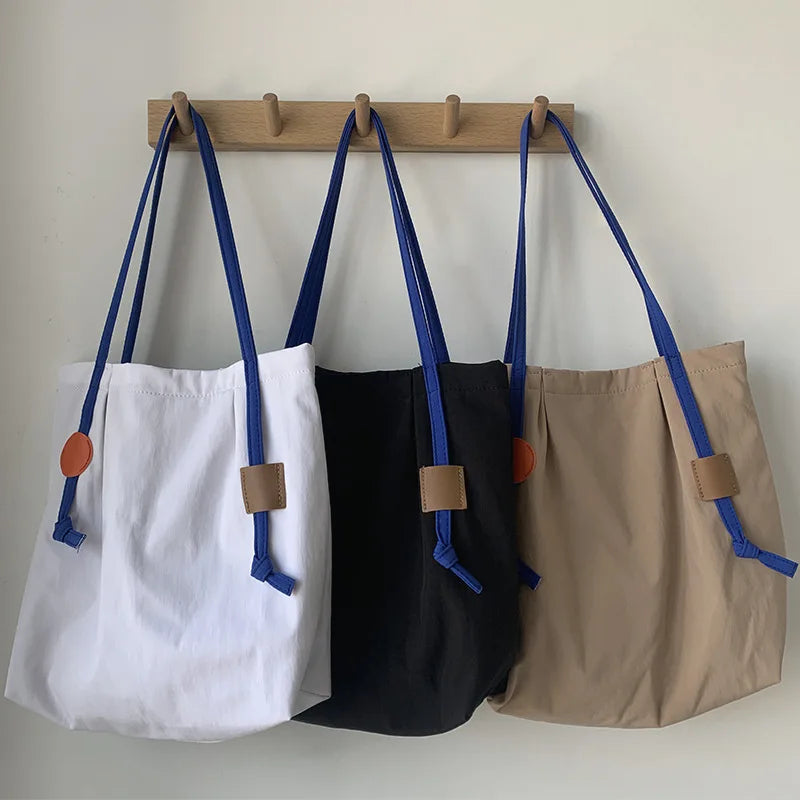 New Design Fashion Ins Style Custom logo Size Nylon Bag Waterproof Shopping Bag Large Capacity Traveling Shipping Tote Bag