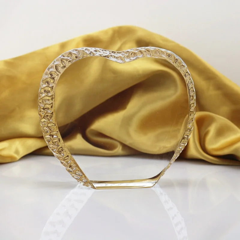 Wholesale A+ Grade Clear Customizable K9 Crystal Heart Blanks Compatible with LED Base for 3D Laser Engraving