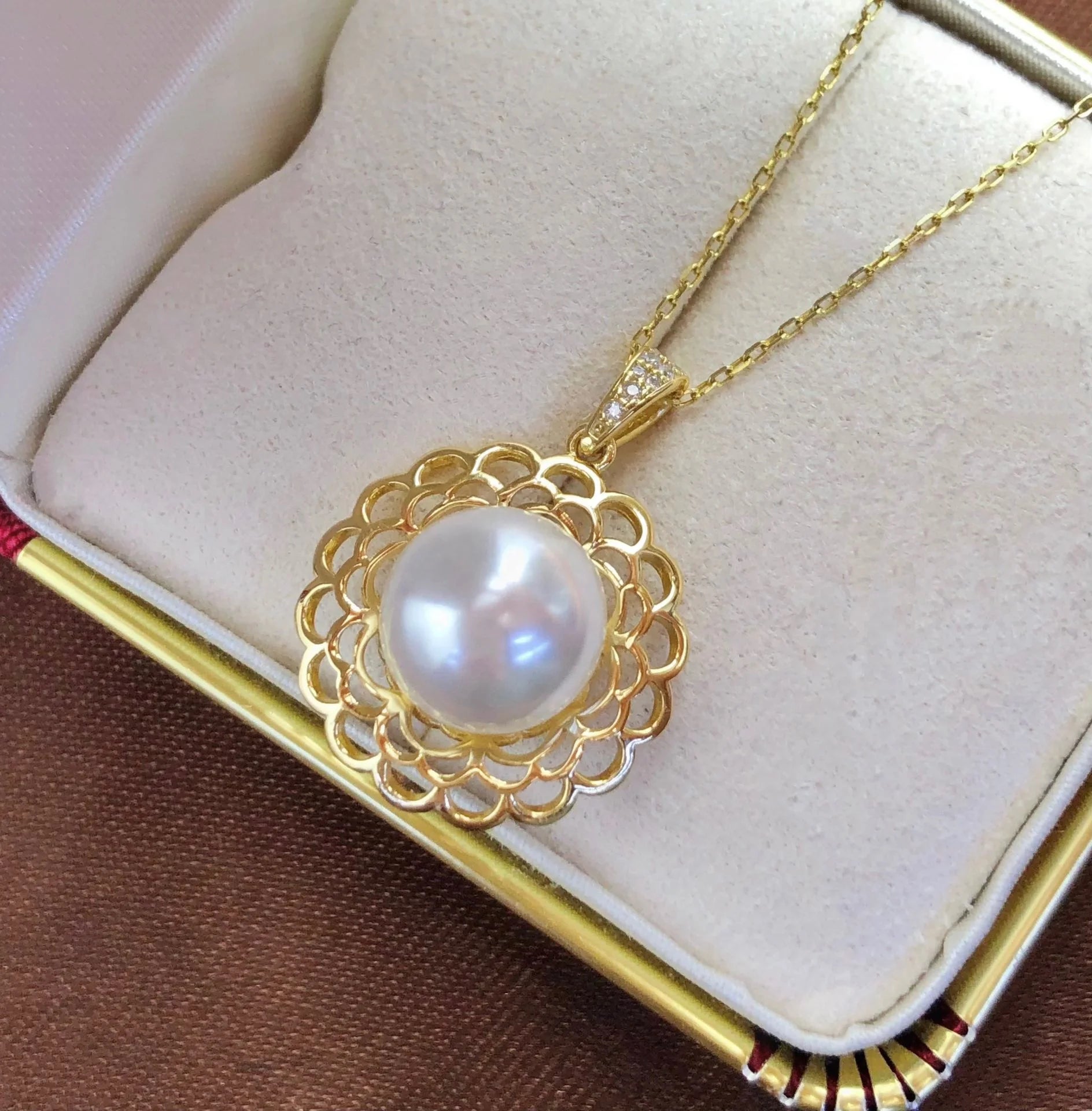 P1316 8-9mm DIY Natural  Freshwater Pearl Charm Pendant Necklace Accessory 925 Sterling Silver Jewelry for Women Without Chain