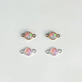 2024 New Style 14k Gold Filled 4mm Pink Opal Connector for Jewelry Making Charm