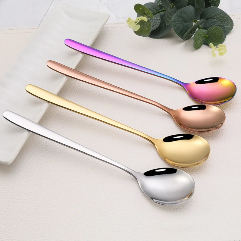 Cheap Colorful Tableware Cutlery Set Stainless Steal Korean Gold Dinner Spoon and Fork