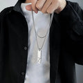 24 Letters Stainless Steel Pendant Necklace Punk Hiphop Fashion Titanium Steel Letter Necklace Men Jewelry Wholesale