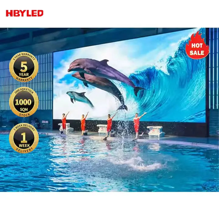 16:9 Ratio P3.91 P4 P5 P6 P8 P10 IP65 LED Video Wall Outdoor Waterproof Swimming Pool Display Screen with 3840Hz Refresh Rate