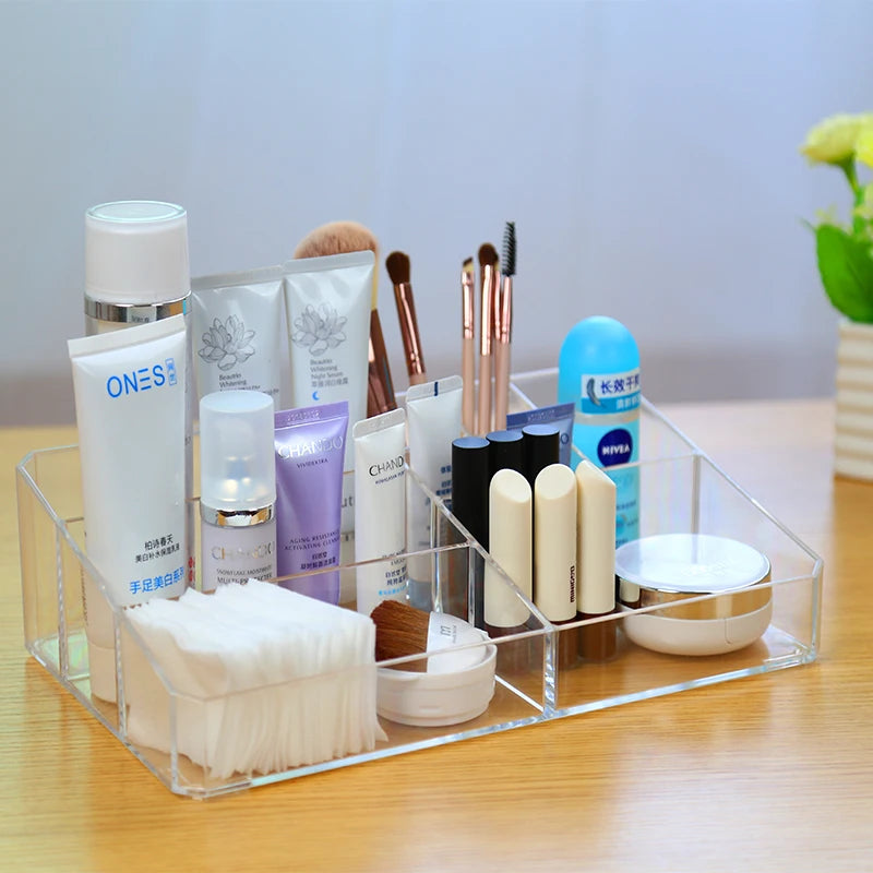 Custom Acrylic Display Shelf Clear Transparent Countertop Plastic Cosmetics Makeup Holder