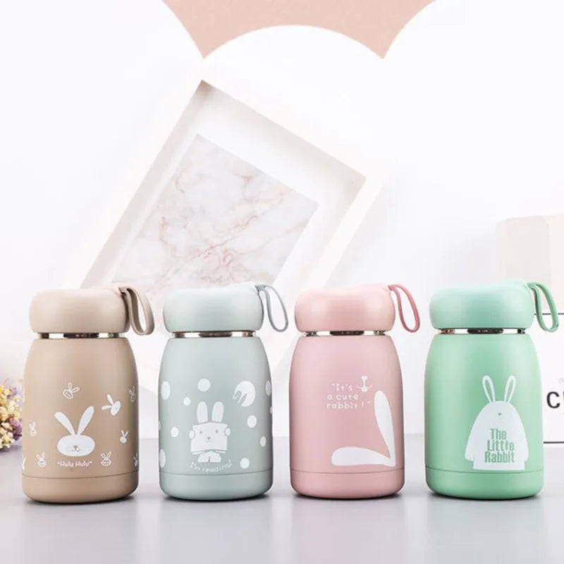 Solhui Mini Vacuum Mug Cute Rabbit Thermos Stainless Steel Water Bottle