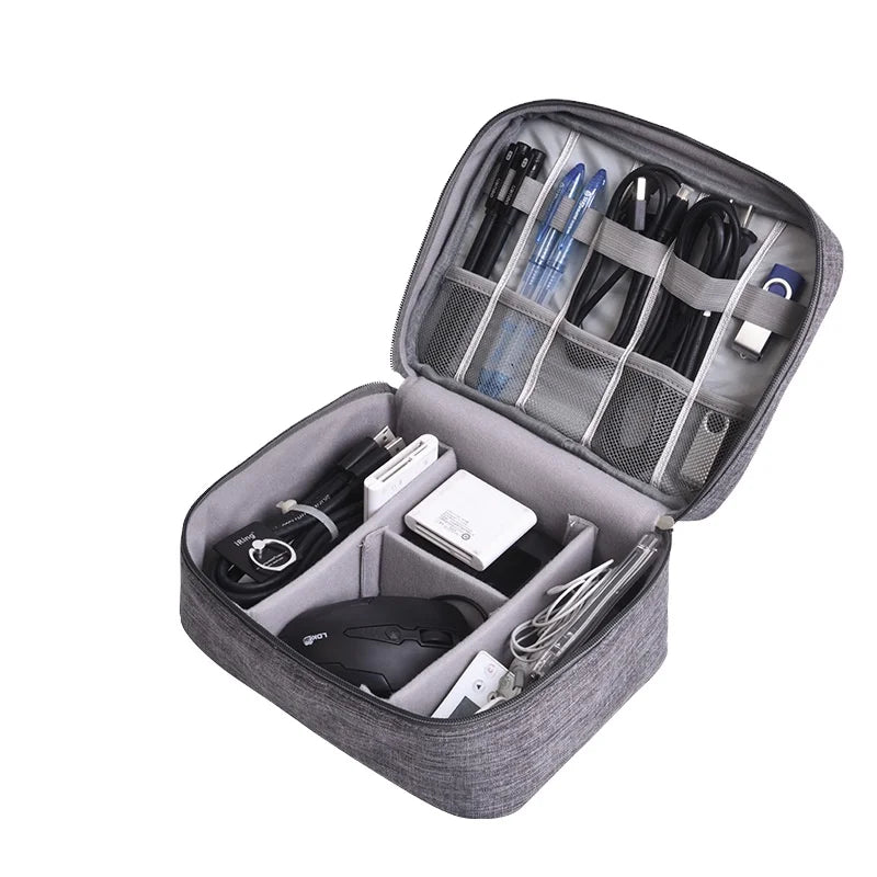 Large Capacity Waterproof Travel Data Cable Organizer Bag for Tools and Bathroom Storage