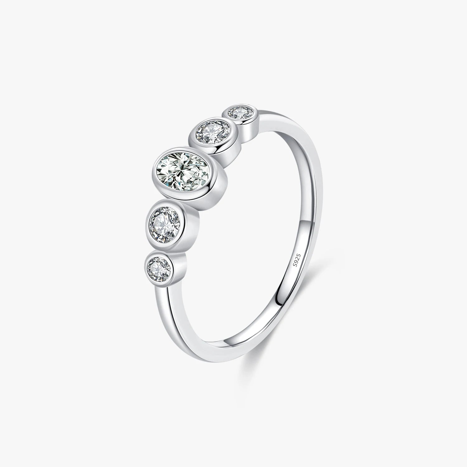 925 Sterling Silver Fine Jewelry Anniversary Luxury Oval Cut Clear CZ Wedding Engagement Bands Rings