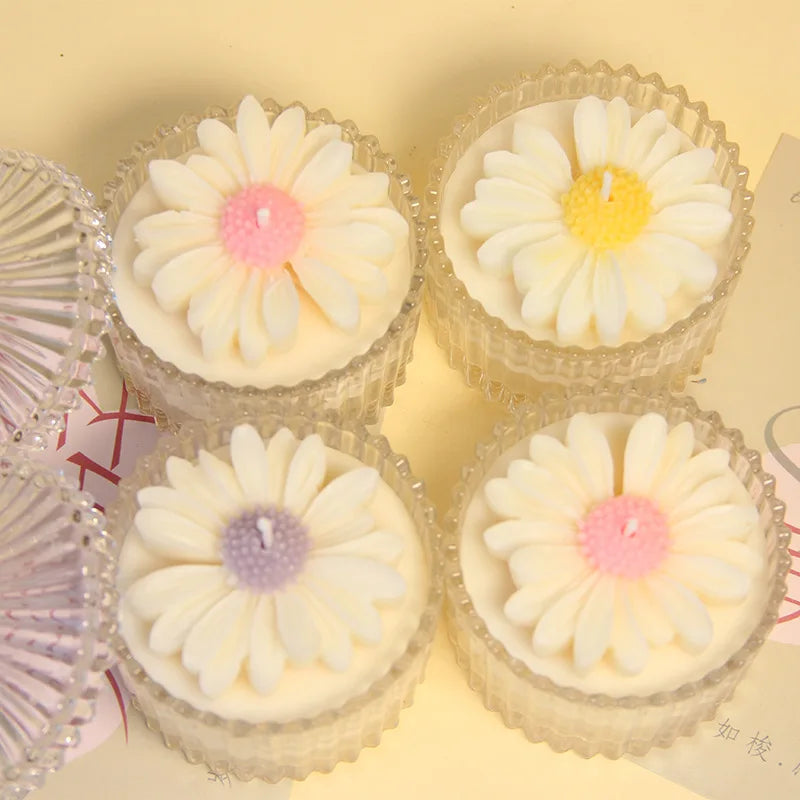 Hot Sale Decorative Fragrance Candle Chrysanthemum Fragrant Candle Soy Wax Scented Candle for Wedding Celebration