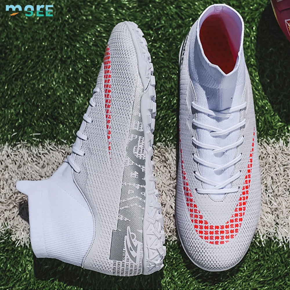 SeeMore Brand Men Women Non-Slip High Top Lightweight Shock Resistant Training Football Cleats Boots Soccer Shoes