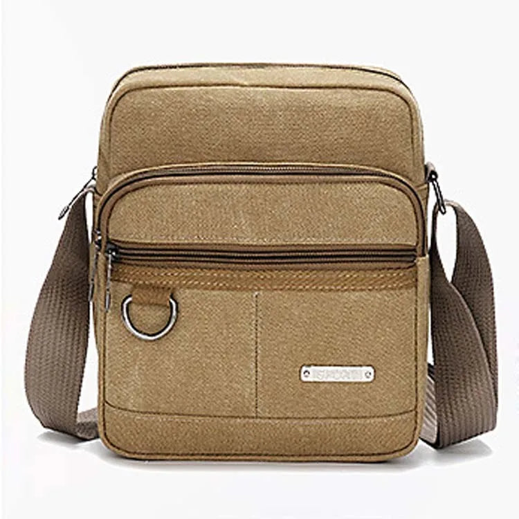 Men's Fashion Portable Canvas Messenger Crossbody Bag-Black
