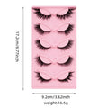 New Fashion Style Oblique Flight 5 Pairs Fox Eye Lashes Party Faux Mink Natural Black Soft Wispy Curler Cruelty-Free Reusable