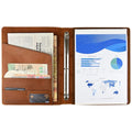 Custom A4 Padfolio Binder Genuine Leather Resume Organizer for Men/Women for Business Office School Use