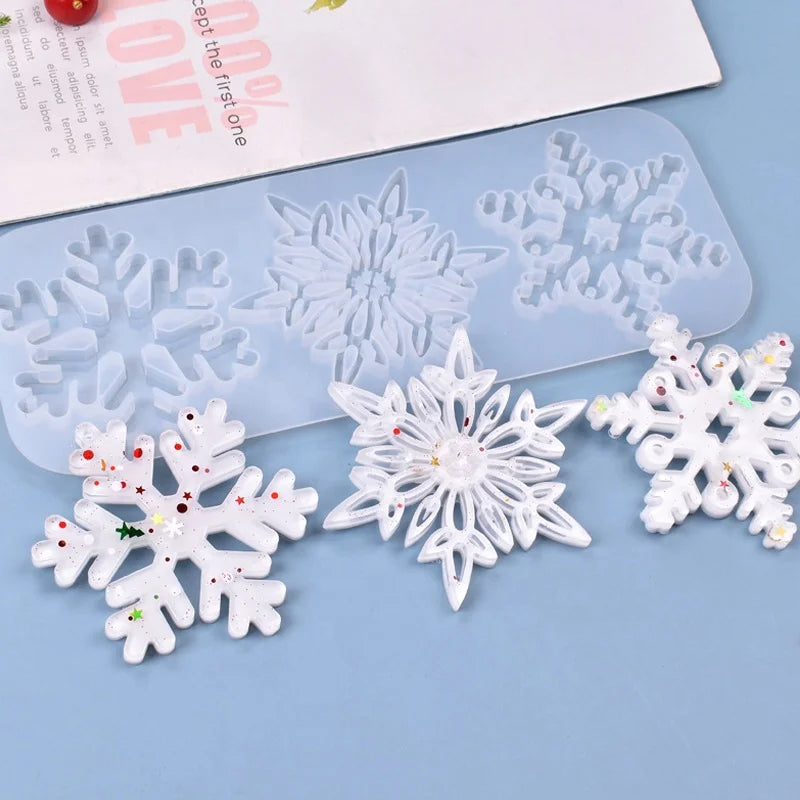 Silicone Snowflake Casting Molds Jewelry Pendant Making Molds