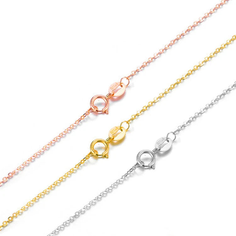 SC Luxury Trend 925 Sterling Silver Necklace Women Fine Jewelry Gold Plated Choker Chain Necklace for Women