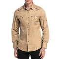 Wholesale Custom Logo Men's Casual Solid Plain Long Sleeve Shirts Outdoor Men's Cotton Shirts Pocket Workwear Shirts