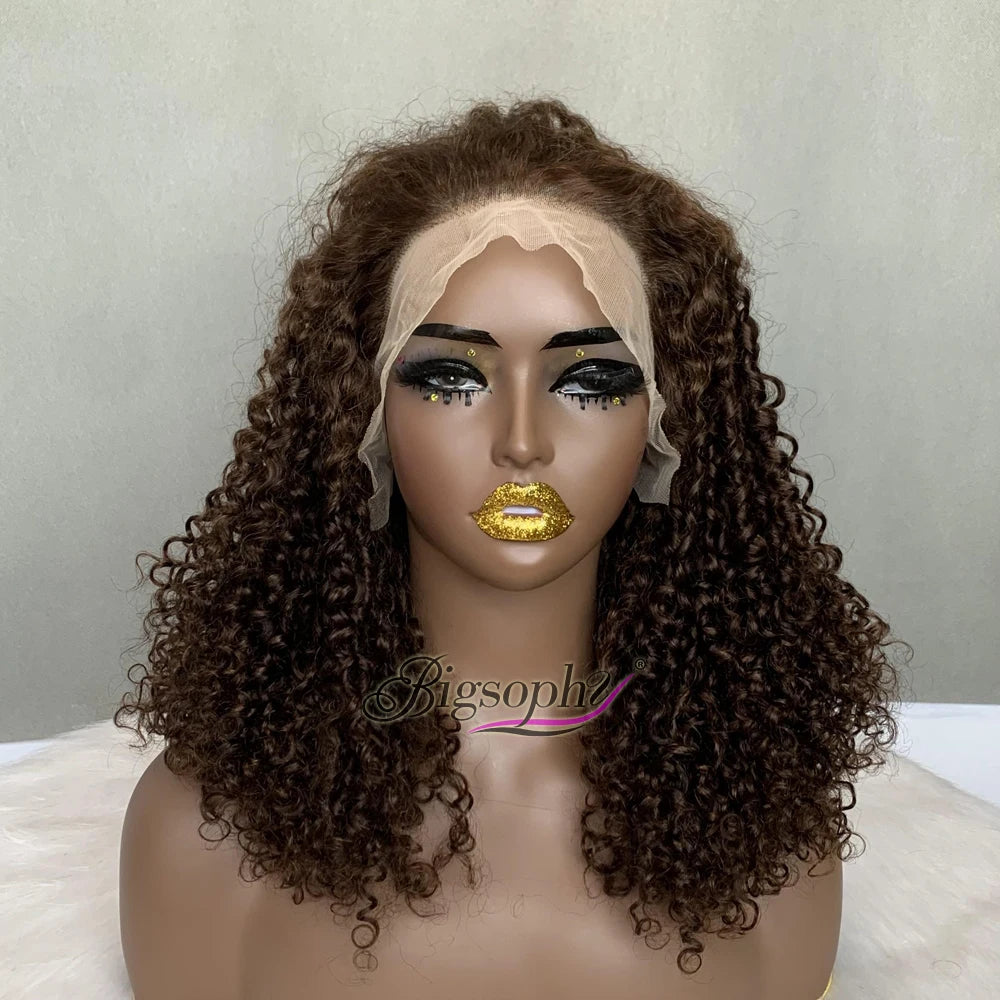 Human Hair Supplier Raw Vietnamese Cambodian Raw Vietnamese Hair Cuticle Aligned 6 Color 13*4 Full Lace Pixie Wig Human Curls