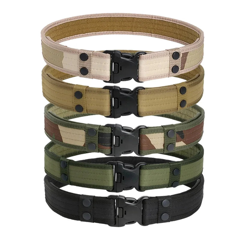Outdoor Hunting Fashion Men Canvas Waistband Belts Quick Release Tactical Belt