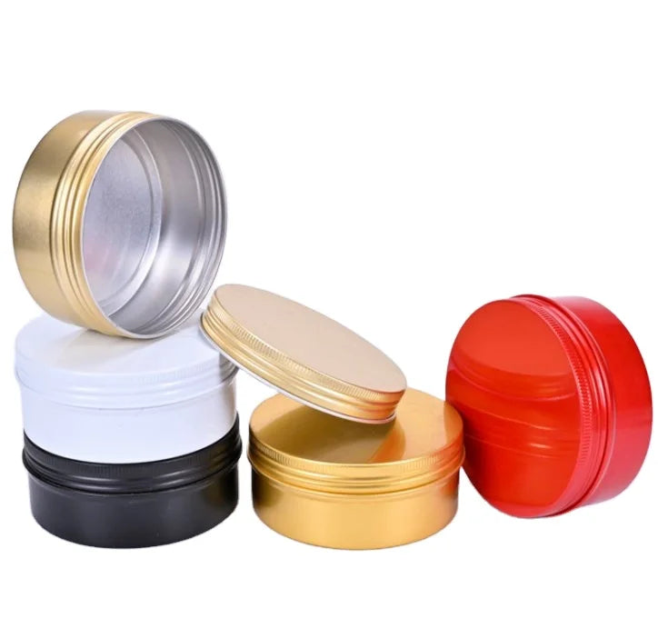 Matte Black Aluminum Jar 30g 50g 60g 100g 150g 250g Aluminum Cosmetic Jar 60ml 100ml Aluminum Candle Jar