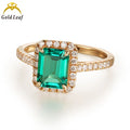 Solid Gold Custom Classic Design Statement Rings 10K 14K 18K Lab Grown Emerald Cut for Christmas Wedding and Party Gift