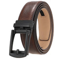 LQBelt Men's Automatic Buckle Click Genuine Leather Belts for Men Ratchet Belt Factory Direct Sale Custom LOGO