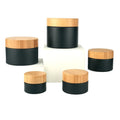 Eco Friendly Matte Black Glass Body Scrub Cream Jar with Plastic Lid for Face Cream and Skin Care