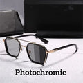 Best Sales Photochromic Anti-Uv Anti-Blue Light Color Change Glasses Men Double Beam Metal Prescription Myopia Glasses Frame