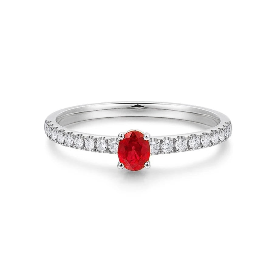 Fashion Natural Tourmaline White Diamond 18K Au750 Gold Ring